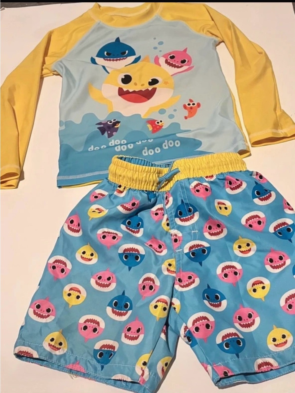 Nickelodeon Baby Shark Yellow & Blue Two-Piece Swim Set